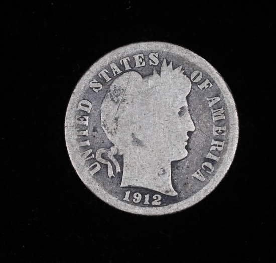 1912 S BARBER SILVER DIME COIN