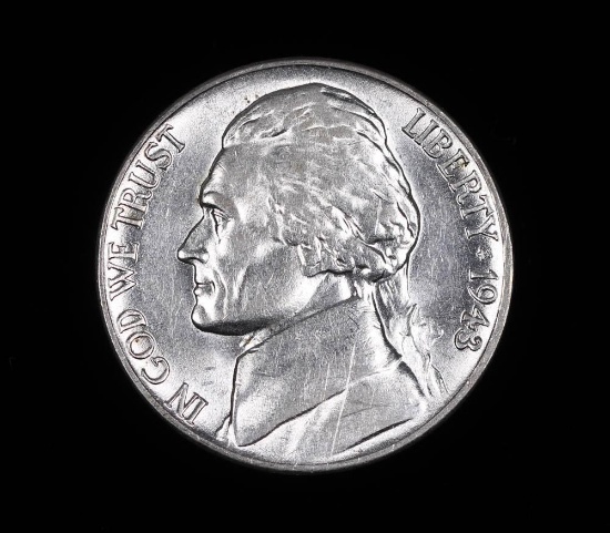 1943 P JEFFERSON NICKEL WARTIME SILVER COIN