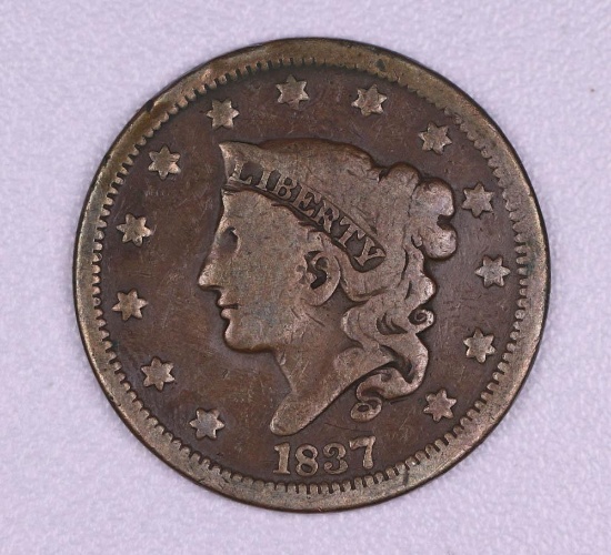 1837 US LARGE CENT COPPER COIN