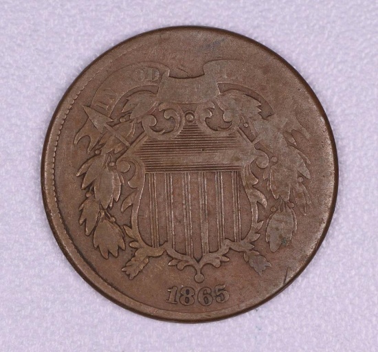 1865 TWO CENT COPPER US COIN