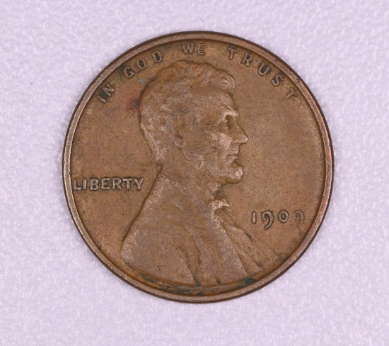 1909 VDB WHEAT LINCOLN CENT PENNY COIN