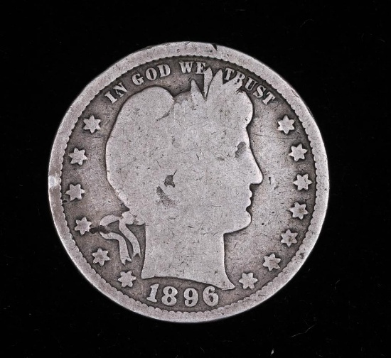 1896 BARBER SILVER QUARTER DOLLAR COIN