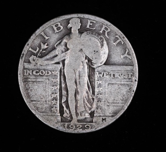 1929 STANDING LIBERTY SILVER QUARTER DOLLAR COIN