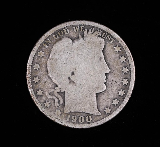 1900 BARBER SILVER HALF DOLLAR COIN