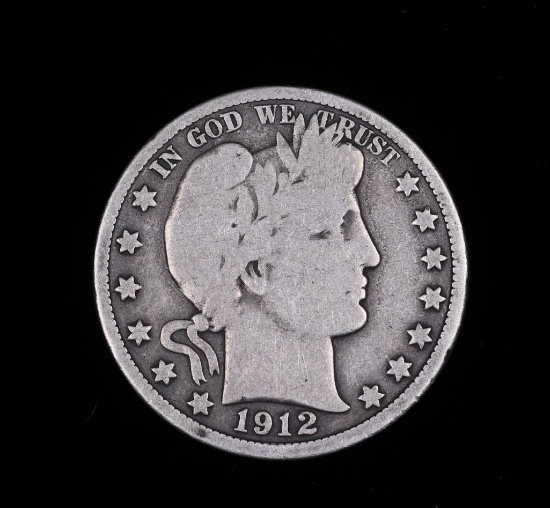 1912 BARBER SILVER HALF DOLLAR COIN