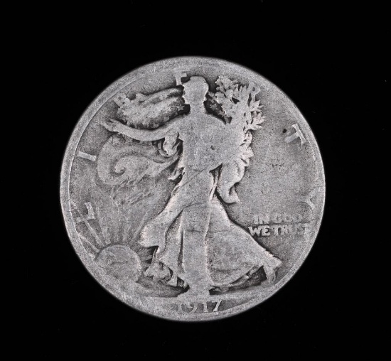 1917 WALKING LIBERTY SILVER HALF DOLLAR COIN