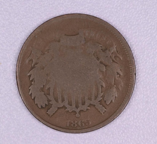 1865 TWO CENT PIECE US COIN