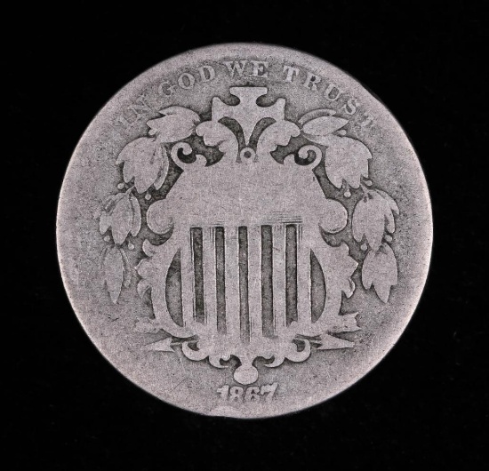 1867 SHIELD NICKEL COIN