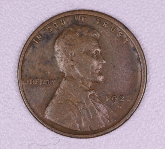 1922 WEAK D WHEAT CENT PENNY COIN