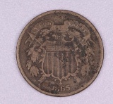 1865 TWO CENT PIECE US COIN