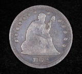 1872 LIBERTY SEATED SILVER QUARTER DOLLAR COIN