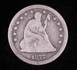 1877 S LIBERTY SEATED SILVER QUARTER DOLLAR COIN