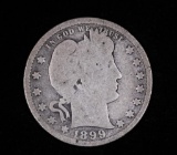1899 BARBER SILVER QUARTER DOLLAR COIN
