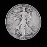 1937 D WALKING LIBERTY SILVER HALF DOLLAR COIN