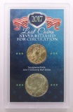 LOST COINS NEVER RELEASED FOR CIRCULATION 2 COIN SET IN PLASTIC HOLDER