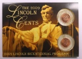 2009 LINCOLN CENT (2 UNC COIN SET IN BIFOLD WITH COVER)