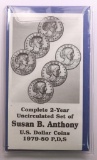 1979-1980 SUSAN B. ANTHONY 6-COIN SET WITH COIN HOLDER