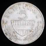 1965 AUSTRIA 5 SCHILLINGS SILVER COIN
