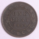 1859 CANADA LARGE CENT BRONZE COIN