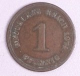 1874D GERMANY PFENNIG COPPER COIN