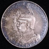 1901A GERMAN STATES PRUSSIA 5 MARK SILVER COIN