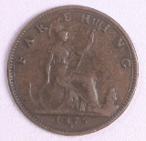 1875-H GREAT BRITAIN FARTHING BRONZE COIN