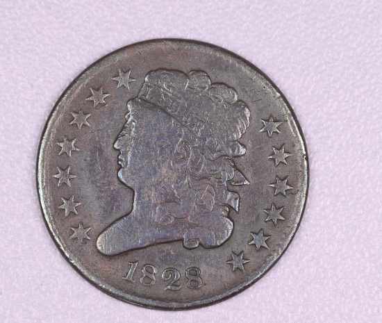 1828 CLASSIC HEAD HALF CENT COIN