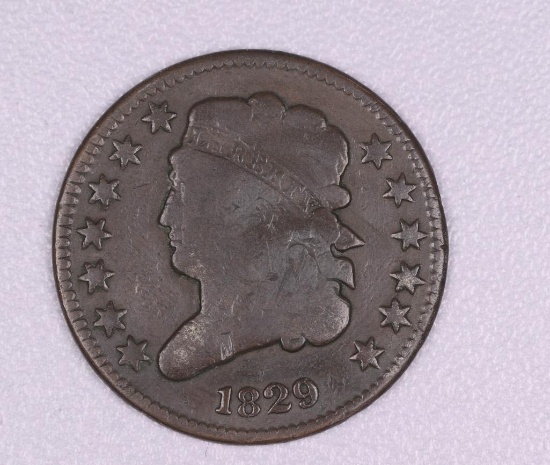 1829 CLASSIC HEAD HALF CENT COIN