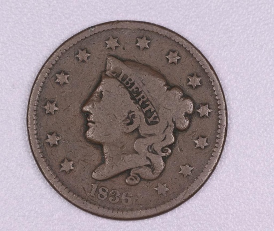 1836 CORONET HEAD LARGE CENT US COIN