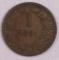 1881 AUSTRIA KREUZER COPPER COIN
