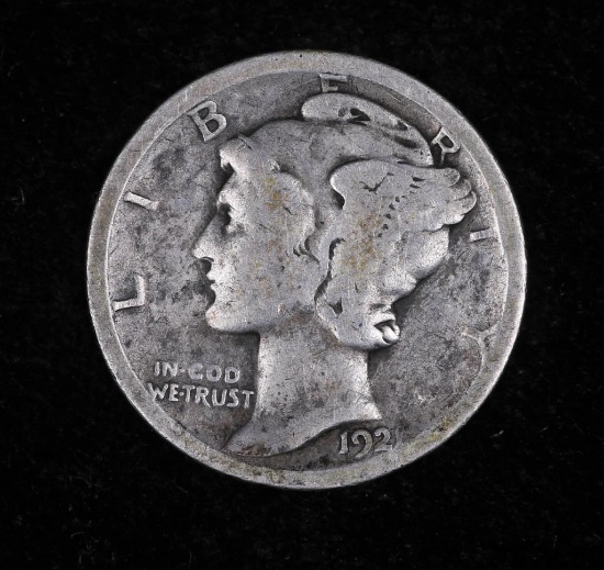 1921 D MERCURY SILVER DIME COIN