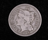 1865 3 THREE CENT NICKEL US TYPE COIN