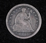 1853 SEATED LIBERTY SILVER HALF DIME COIN