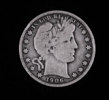 1906 D BARBER SILVER HALF DOLLAR COIN