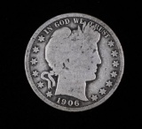 1906 O BARBER SILVER HALF DOLLAR COIN
