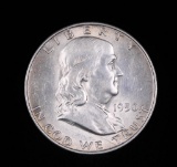 1950 D FRANKLIN SILVER HALF DOLLAR COIN