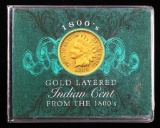 1800'S GOLD LAYERED INDIAN CENT COIN IN BIFOLD