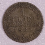1861-A GERMAN STATES PRUSSIA SILBERGROSCHEN SILVER COIN