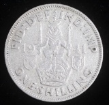 1941 GREAT BRITAIN SHILLING SILVER COIN .0909 ASW