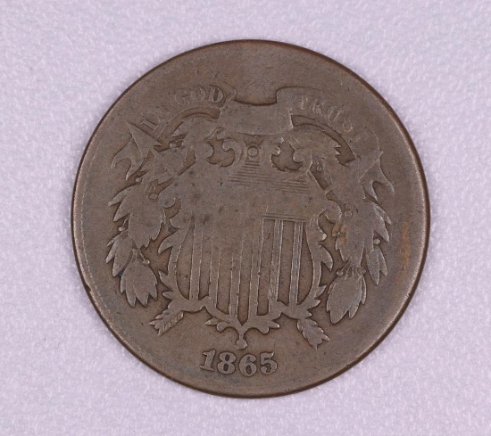 1865 TWO CENT US TYPE COIN