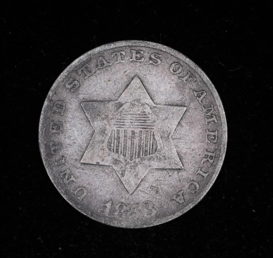 1853 3 CENT SILVER US COIN