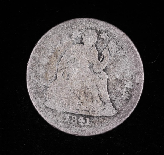 1841 SEATED LIBERTY SILVER DIME COIN