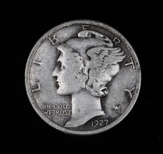 1927 MERCURY SILVER DIME COIN