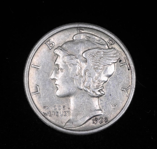 1928 MERCURY SILVER DIME COIN