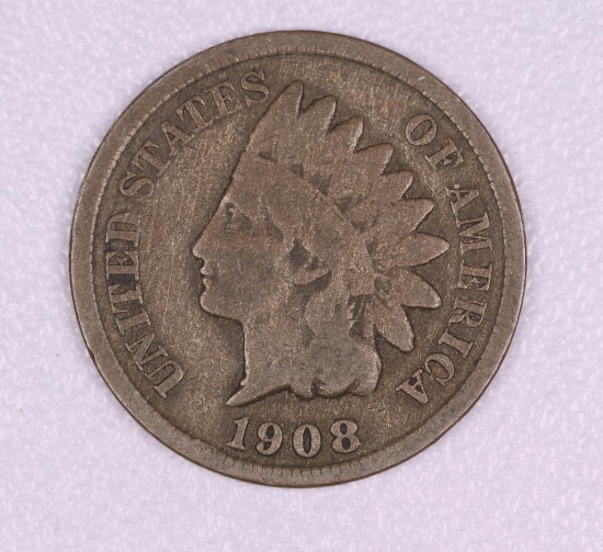 1908 S INDIAN HEAD CENT PENNY COIN