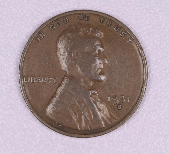 1931 S WHEAT CENT PENNY COIN