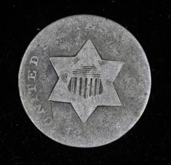NO DATE 3 CENT PIECE SILVER US TYPE COIN