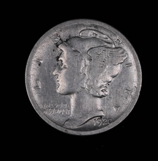 1920 D MERCURY SILVER DIME COIN