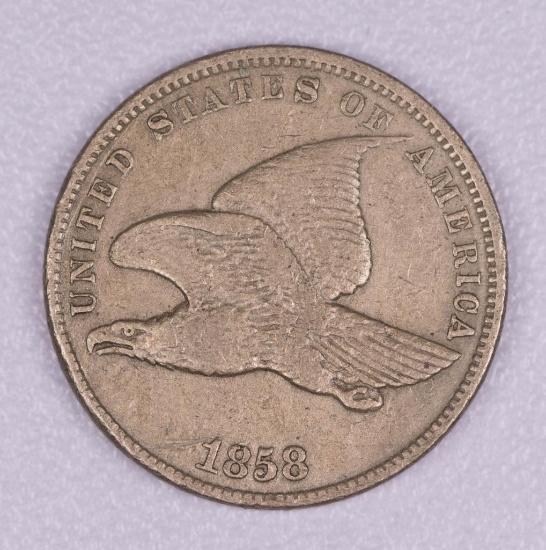 1858 SMALL LETTERS FLYING EAGLE US CENT COIN