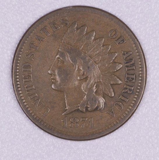 1874 INDIAN HEAD CENT PENNY COIN